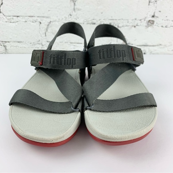 Fitflop Grey Surfa Cross Ankle Heel Strap Sandals 7 - Picture 3 of 13